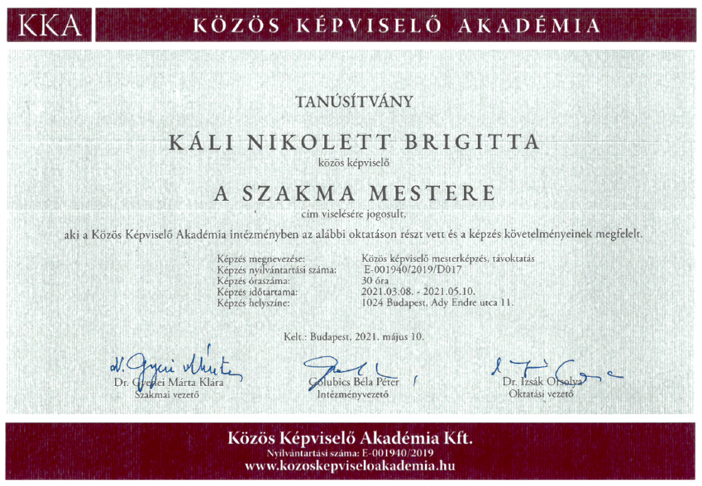 Káli Nikolett - A szakma mestere