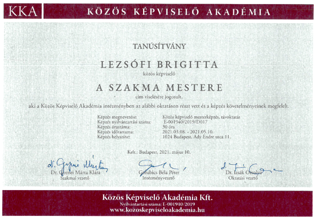 Lezsófi Brigitta - A szakma mestere